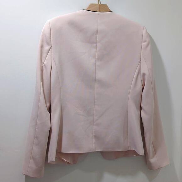 NAF NAF No Lapel Blazer Light Baby Pink Black Trim Women's Size S - Picture 3 of 9